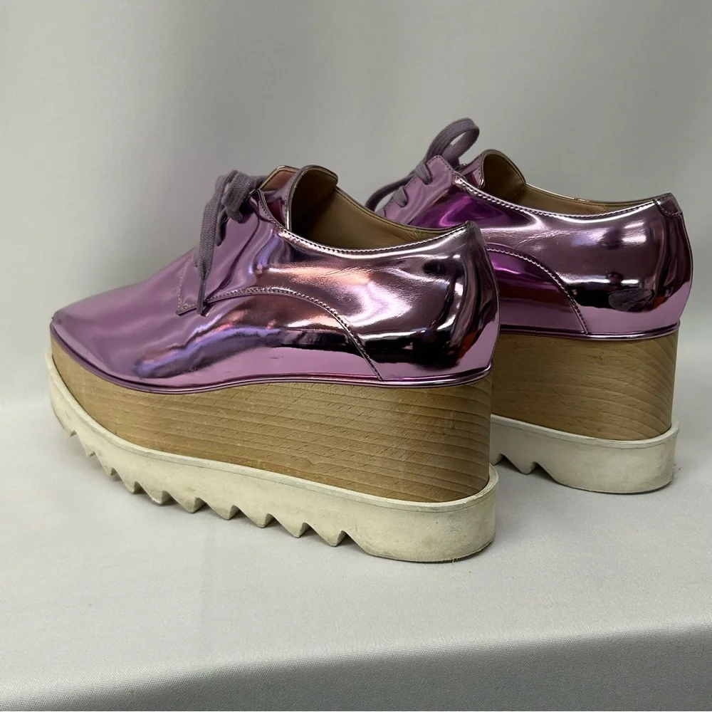 Stella McCartney Elyse Metallic Pink Platform Size 8 / 38 - Picture 9 of 15